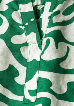 Blouse à motifs en lin mélangé