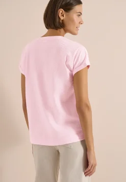Blouse à épaules tombantes en seersucker