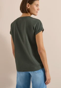 Blouse à épaules tombantes en seersucker