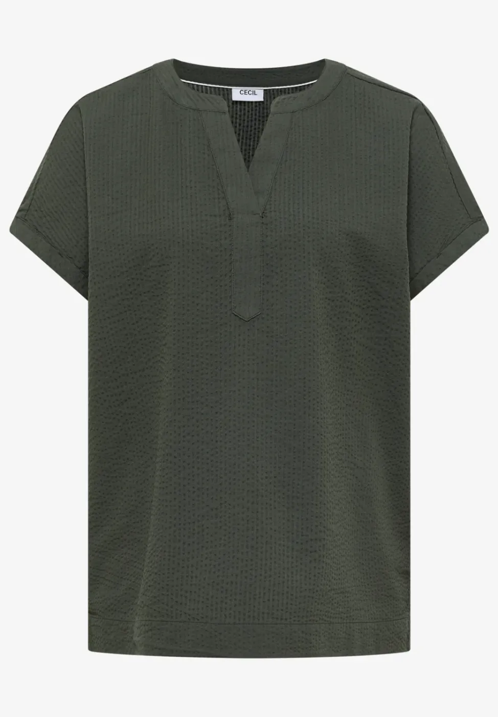 Blouse à épaules tombantes en seersucker