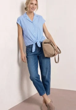 Blouse à épaules tombantes avec col bowling