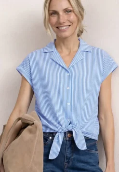 Blouse à épaules tombantes avec col bowling