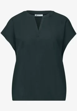 Blouse à épaules tombantes avec col fendu