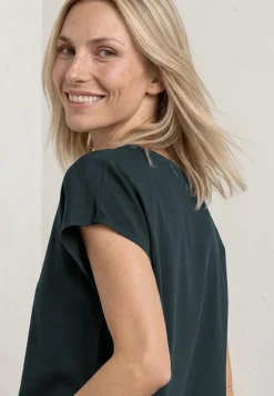 Blouse à épaules tombantes avec col fendu