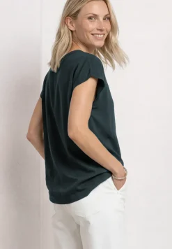 Blouse à épaules tombantes avec col fendu
