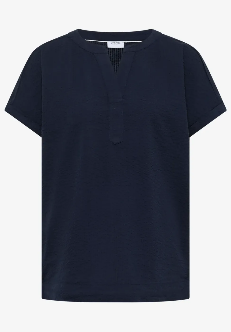 Blouse à épaules tombantes en seersucker