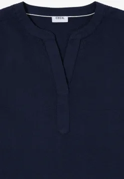 Blouse à épaules tombantes en seersucker
