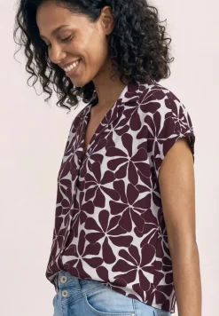 Blouse à épaules tombantes avec col bowling