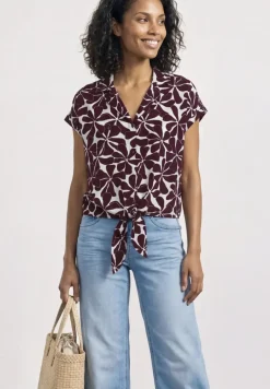 Blouse à épaules tombantes avec col bowling
