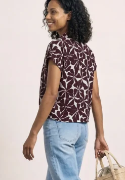 Blouse à épaules tombantes avec col bowling