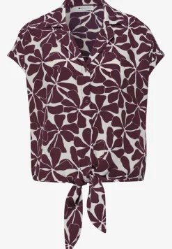 Blouse à épaules tombantes avec col bowling