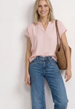 Blouse à épaules tombantes avec col fendu