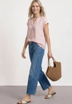 Blouse à épaules tombantes avec col fendu