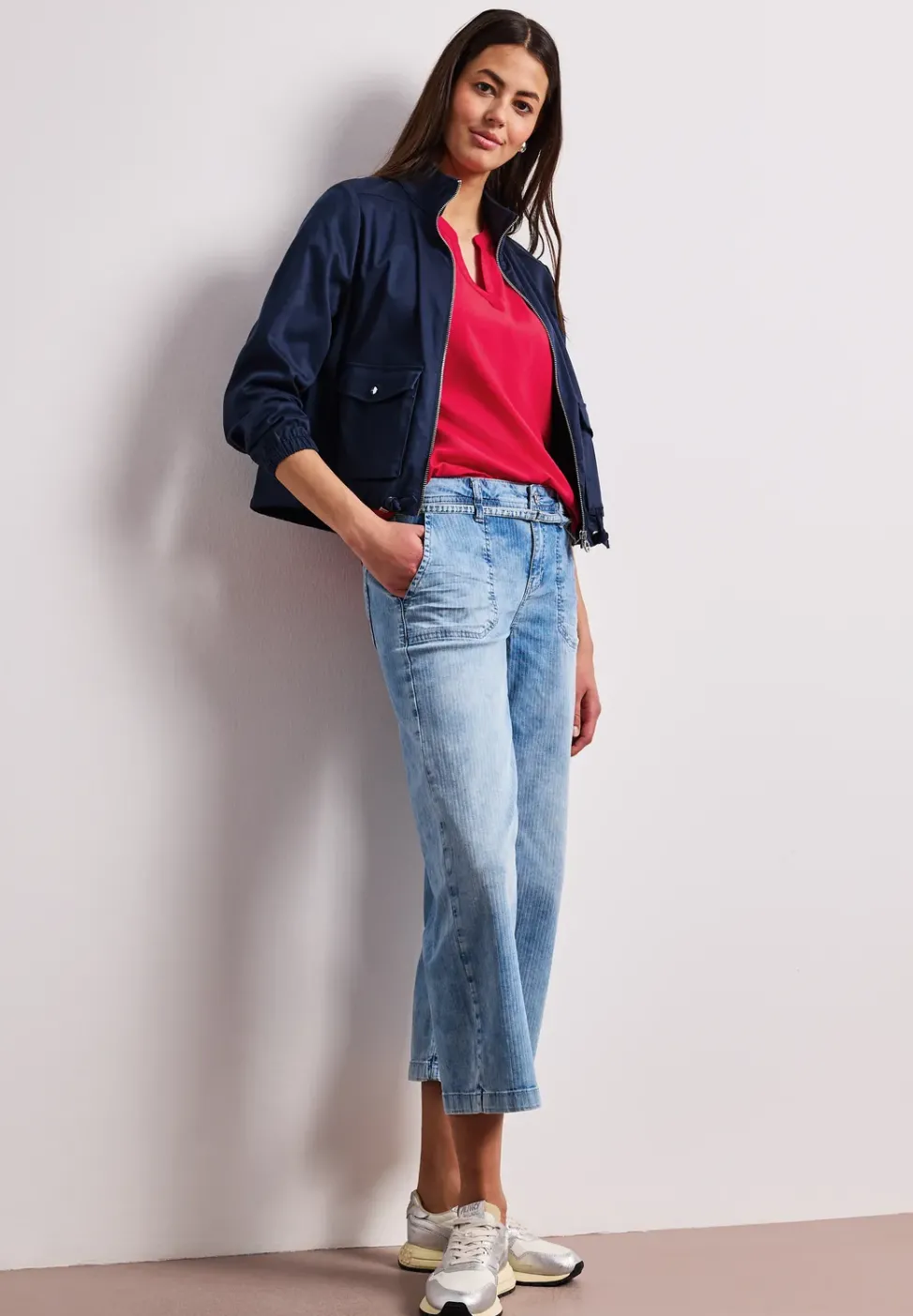 Blouse à épaules tombantes avec col fendu
