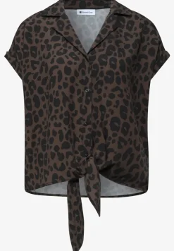 Blouse à épaules tombantes avec col bowling