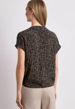 Blouse à épaules tombantes avec col bowling