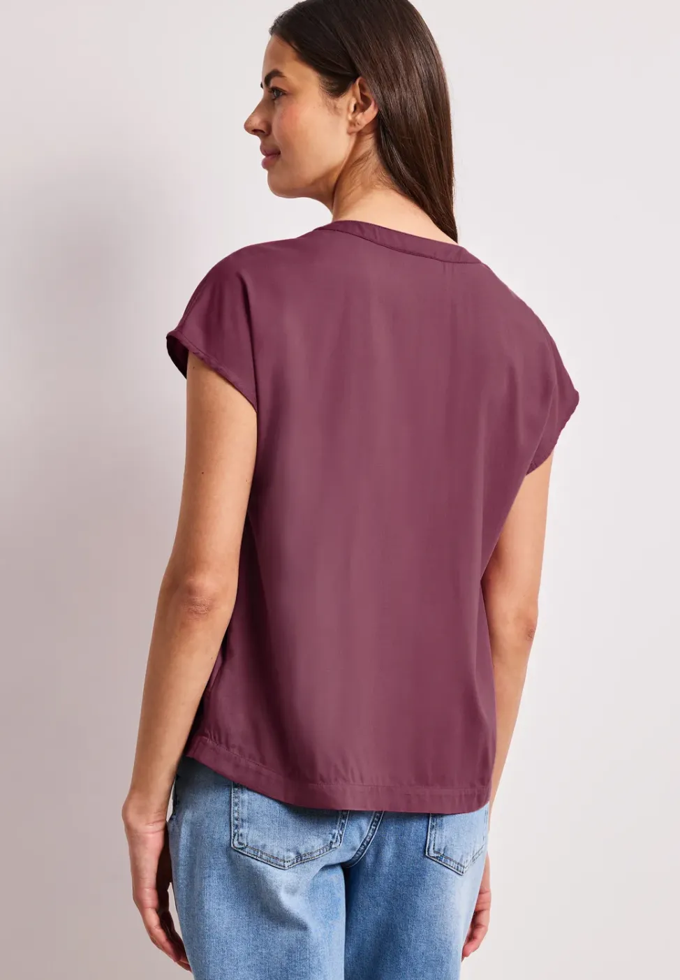 Blouse à épaules tombantes avec col fendu