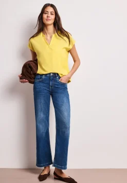 Blouse à épaules tombantes avec col fendu