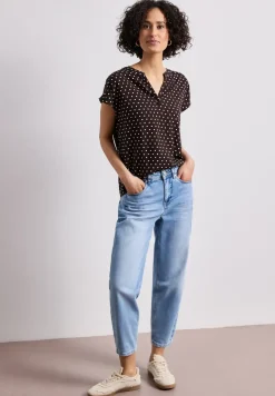 Blouse à épaules tombantes avec col fendu