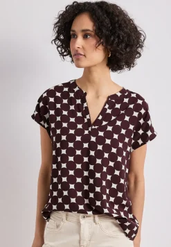 Blouse à épaules tombantes avec col fendu