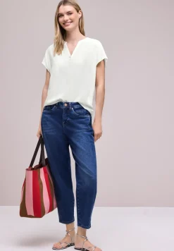 Blouse à épaules tombantes avec col fendu