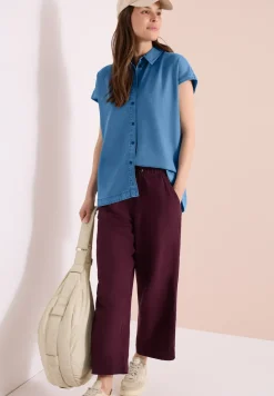Blouse au look denim à épaules tombantes
