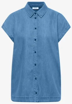 Blouse au look denim à épaules tombantes