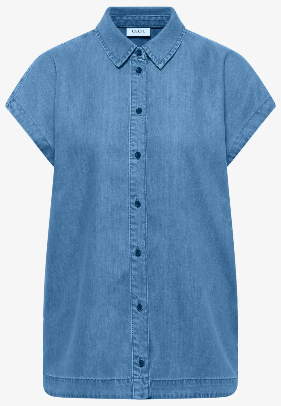 Blouse au look denim à épaules tombantes
