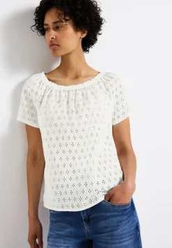 Blouse avec broderie ajourée