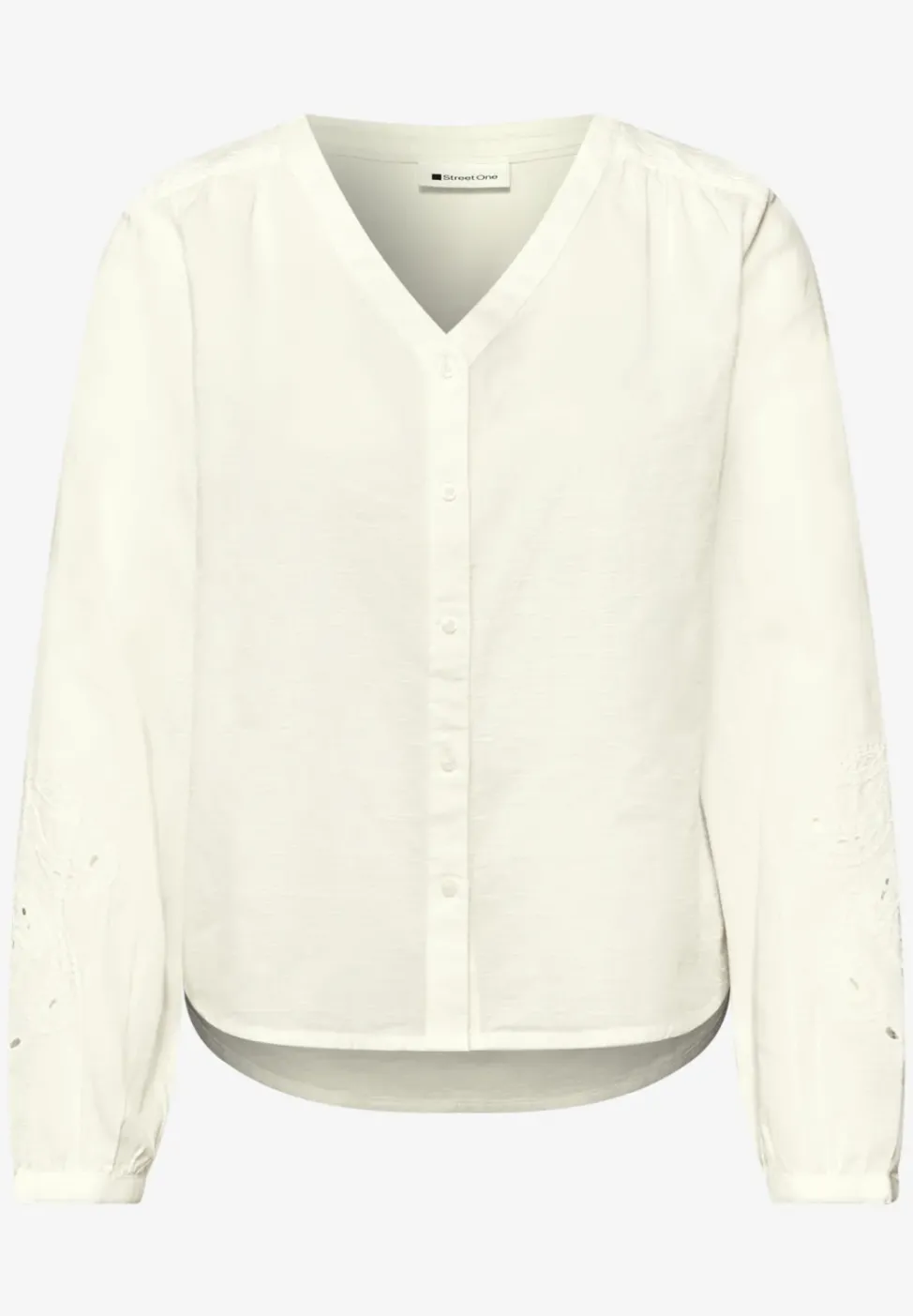 Blouse avec col en V et broderie