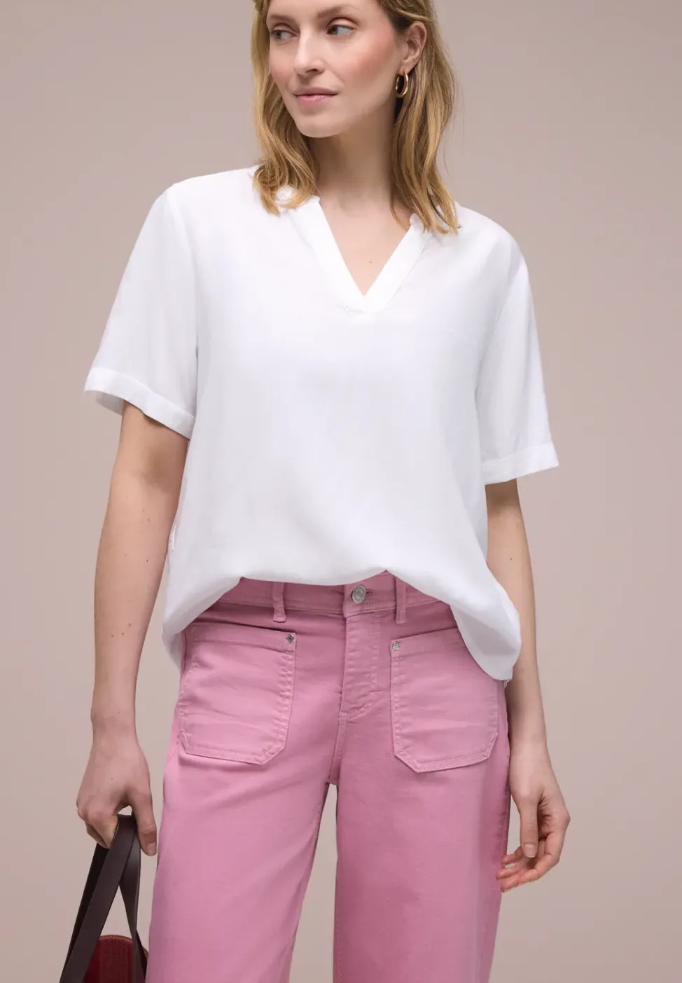 Blouse avec col fendu et turn-up