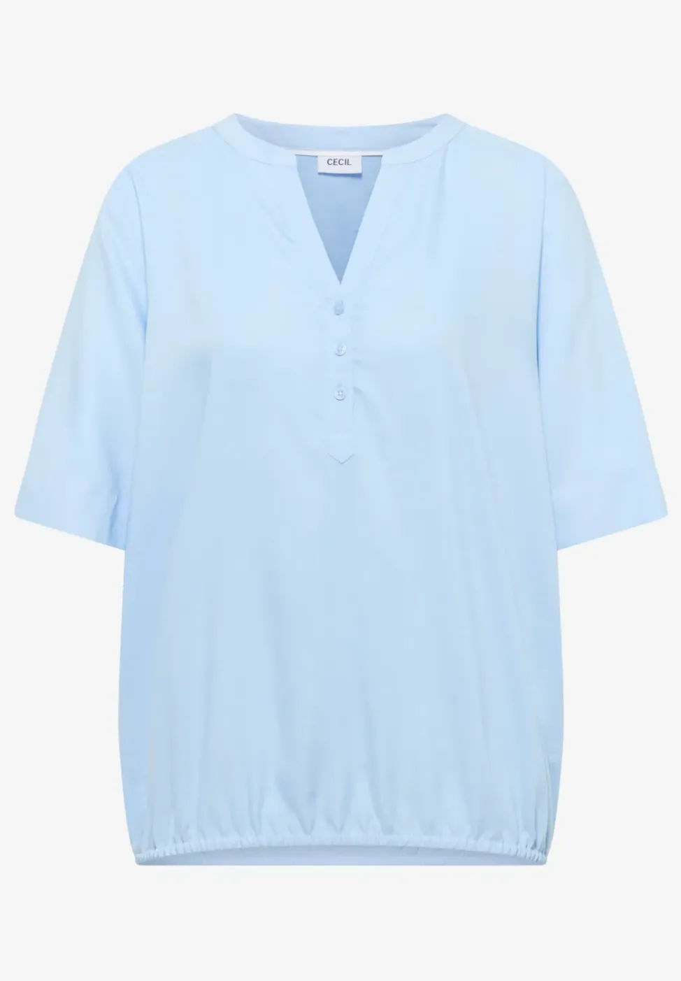 Blouse avec col fendu et ourlet élastique