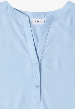 Blouse avec col fendu et ourlet élastique