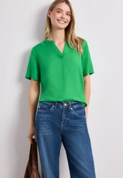 Blouse avec col fendu et turn-up