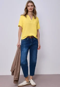 Blouse avec col fendu et turn-up