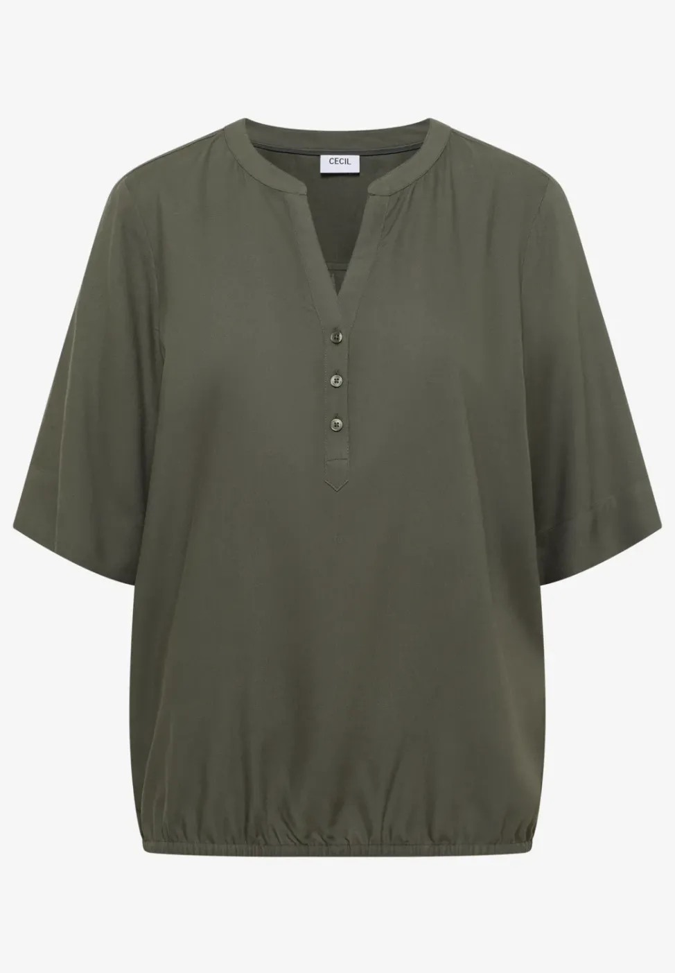 Blouse avec col fendu et ourlet élastique