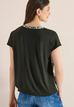 Blouse avec col fendu et mélange de structures