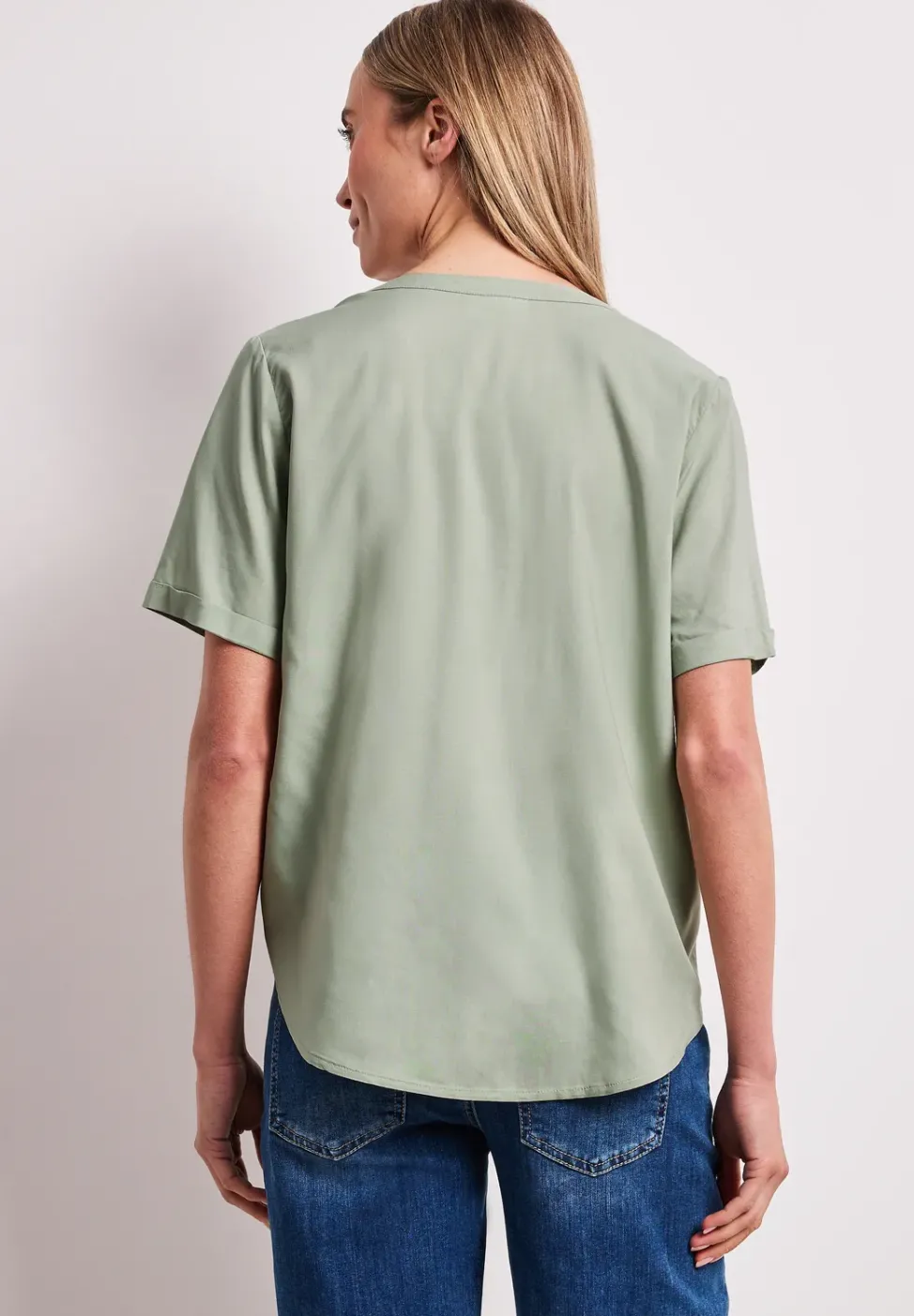 Blouse avec col fendu et turn-up