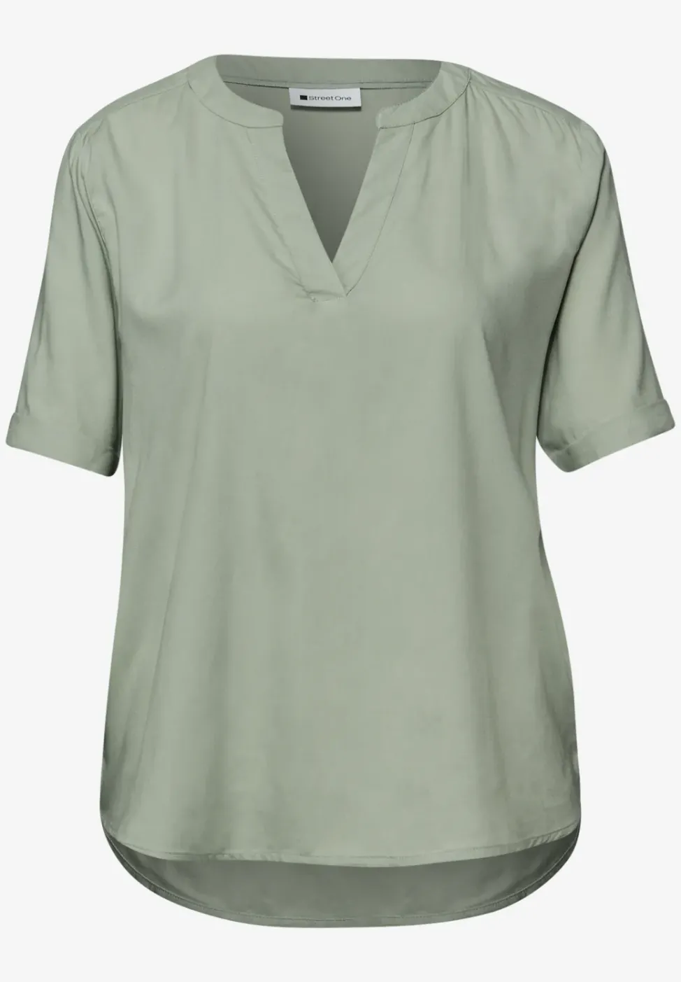 Blouse avec col fendu et turn-up