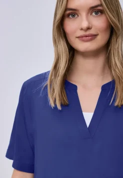 Blouse avec col fendu et turn-up