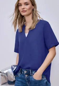 Blouse avec col fendu et turn-up