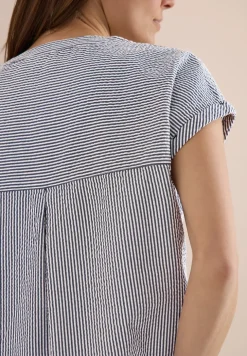 Blouse avec split neck en qualité seersucker