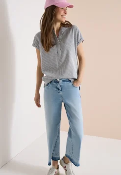 Blouse avec split neck en qualité seersucker