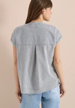 Blouse avec split neck en qualité seersucker