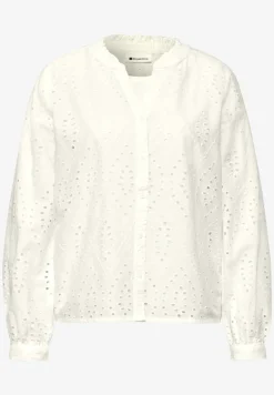 Blouse brodée à col fendu
