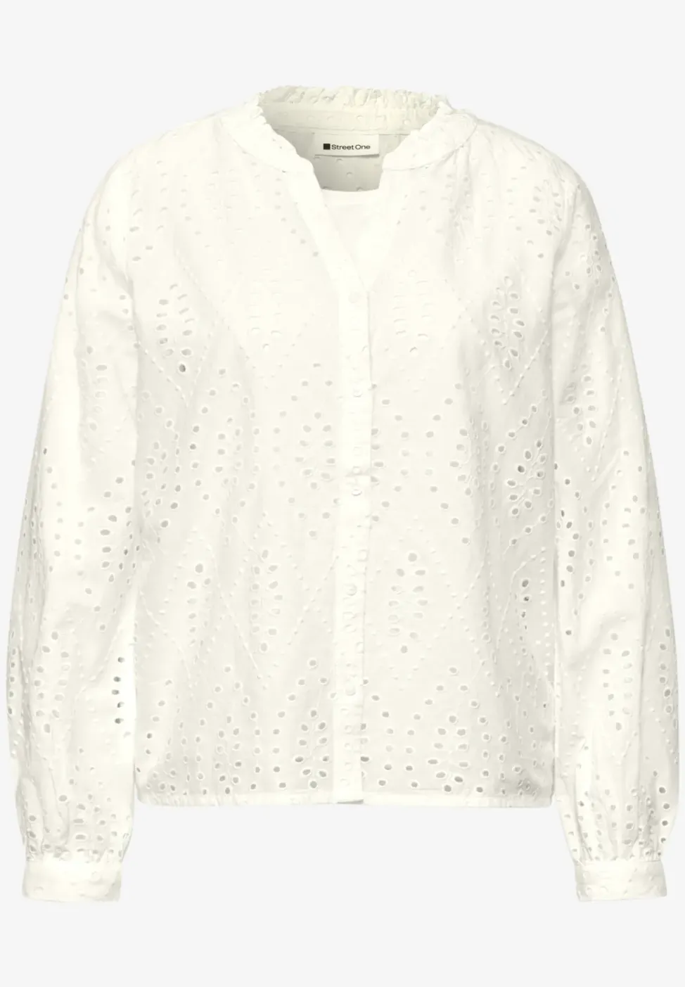 Blouse brodée à col fendu