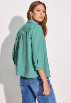 Blouse courte en velours côtelé