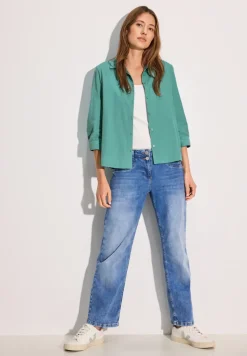 Blouse courte en velours côtelé