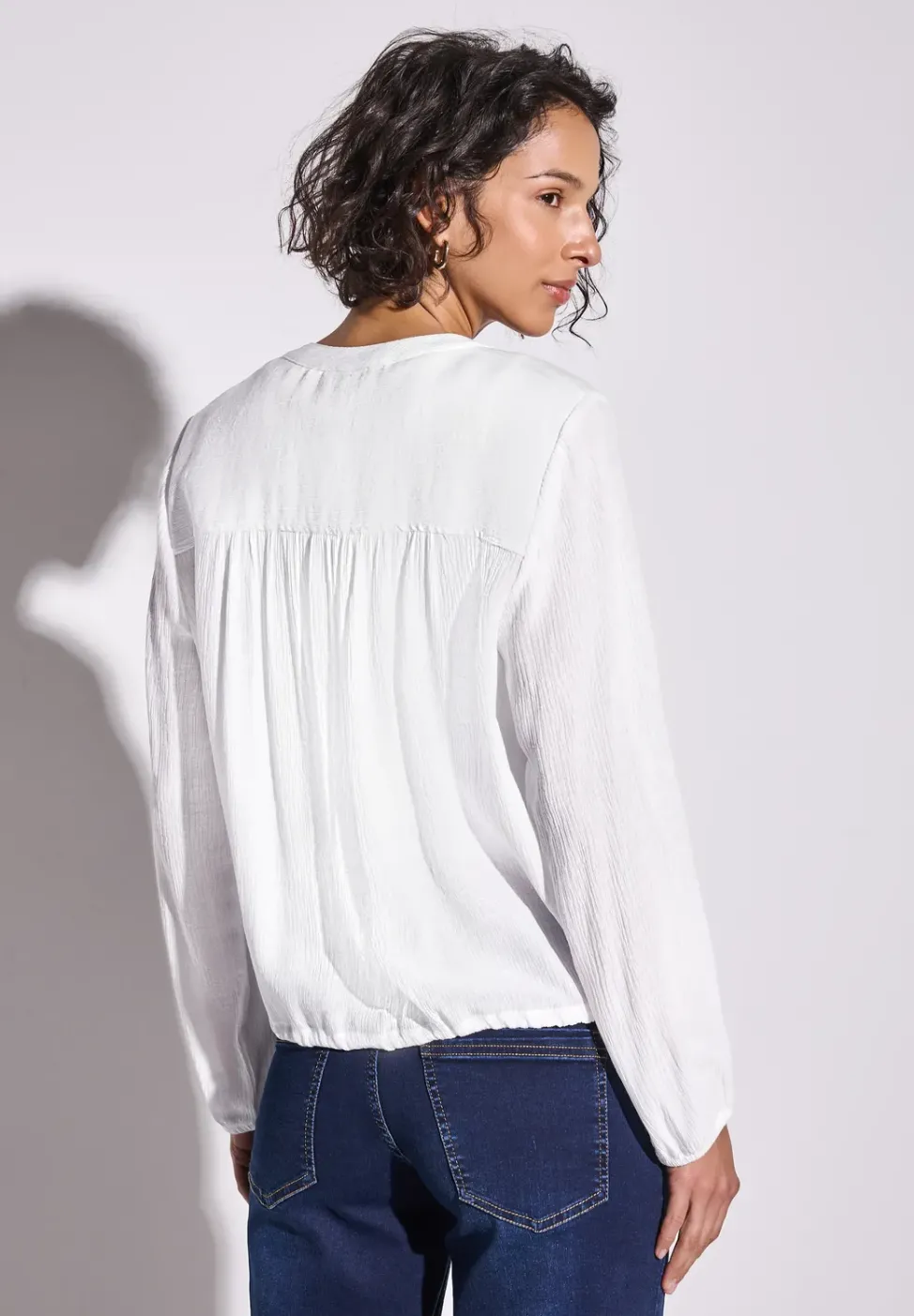 Blouse crinkle avec fronces