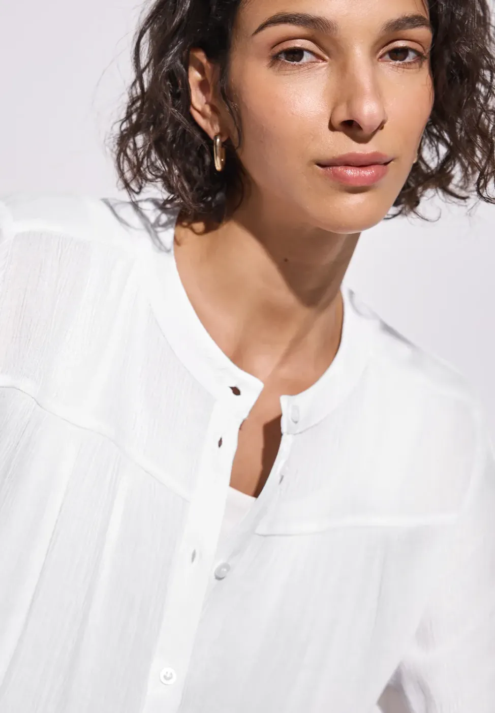 Blouse crinkle avec fronces